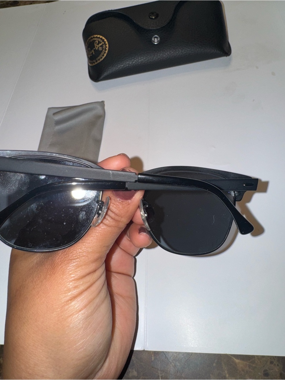 Ray-Ban Black Frame Sunglasses with Dark Gray Lenses - Picture 6 of 7